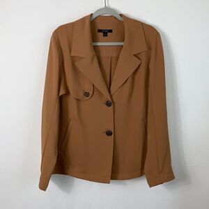 J. Jill Wearever Easy Care Lightweight Trench Jacket Saffron Sz M